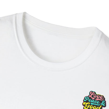 Love & Peace Floral Unisex Softstyle T-Shirt